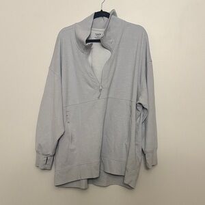 Old Navy Light Gray Half-Zip Sweatshirt